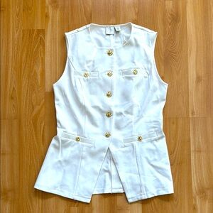Joie Cream Vest with Gold Buttons